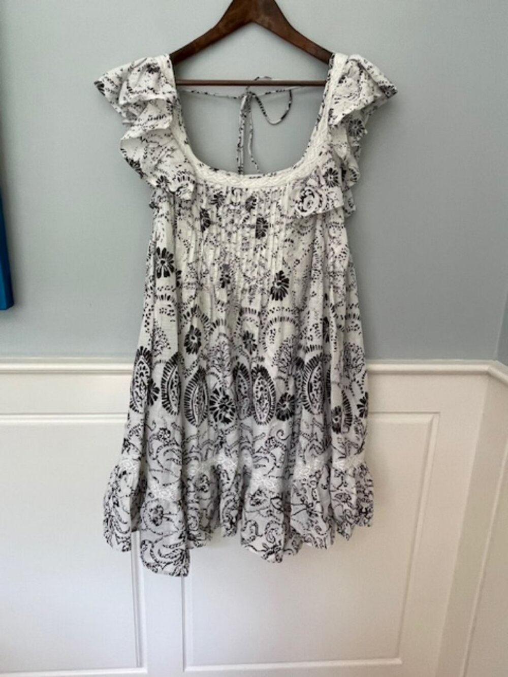 Maeve Anthropologie Flutter-Sleeve Cotton Paisley Mini Dress Plus Size 2X - Picture 4 of 10